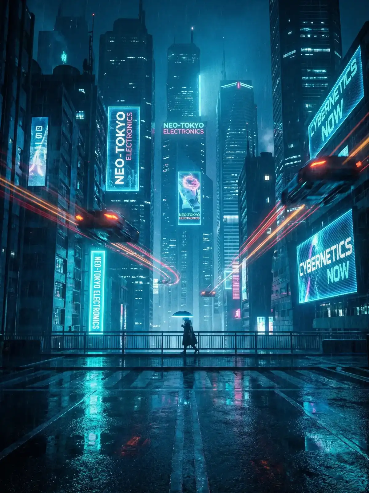 海角视频 - 赛博朋克都市夜景与飞行器